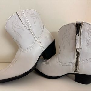 Women’s white Ariat ankle boots